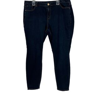 LANE BRYANT Women’s Skinny Blue Jeans Sz 20 Regular Dark Wash Stretch Pockets